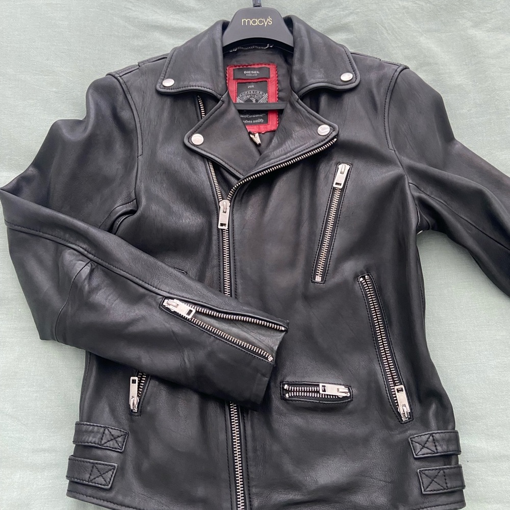 Diesel Black Leather Biker Jacket